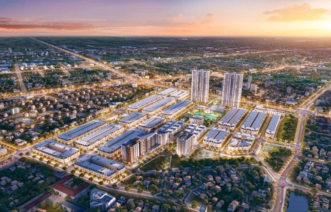 1-1754620927-8386-1754621666 Phối cảnh Majestic City - khu đô thị thương mại dịch vụ tại trung tâm khu công nghiệp Phố Nối - Mỹ Hào. Ảnh: