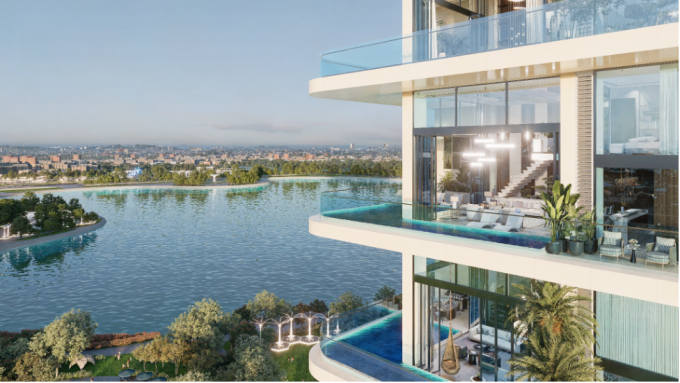 1-1754876576-9273-1754876752 Noble Crystal Long Bien có tầm nhìn panorama hướng ra sân golf Long Biên và hồ điều hòa Harmony. Ảnh: Sunshine