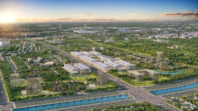 Phối cảnh dự án Phố Hiến City nằm trên trục đường Nguyễn Trãi rộng 52 m. Ảnh: