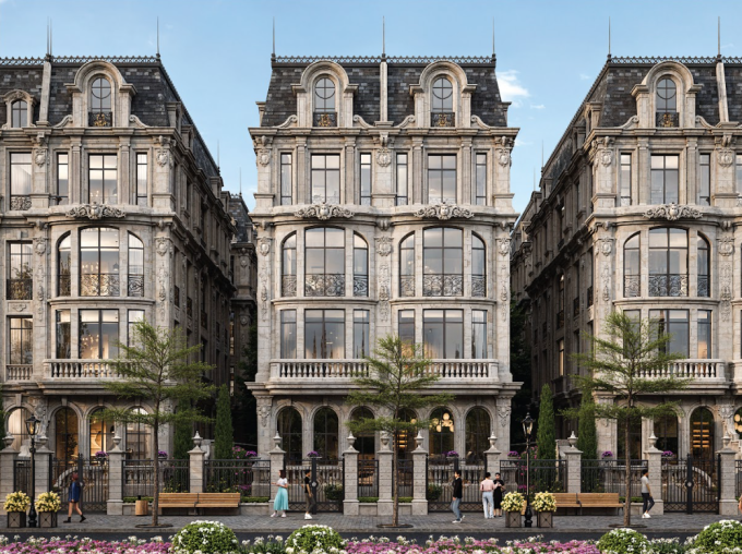 Biệt thự Noble Palace Long Bien sở hữu bể bơi riêng, vườn tư gia, không gian đa năng linh hoạt cùng tiện ích 5 sao và tiêu chuẩn vận hành quốc tế. Ảnh: Sunshine Group