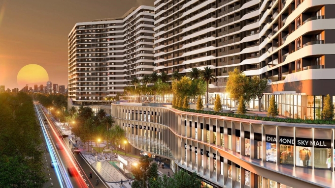 Diamond Sky dự kiến tích hợp trung tâm dịch vụ thương mại tại khối đế dự án. Ảnh: nguồn