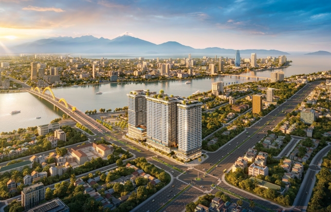 3-1754472463-2672-1754472637 Phối cảnh dự án The Legend Danang với vị trí đắc địa tại trung tâm Đà Nẵng. Ảnh: