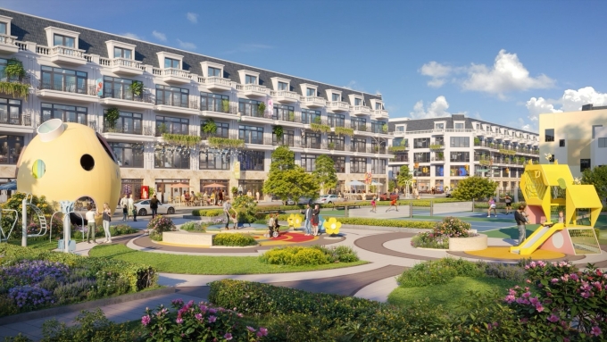 Phối cảnh sân pickleball, quảng trường, công viên, khu vui chơi cho trẻ em... tại Phố Hiến City.